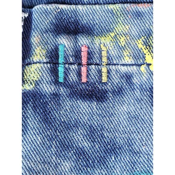 Create 2MRW Distressed Paint Spatter Jeans Shorts Men 42 NWOT Torn Embellished - Picture 11 of 15